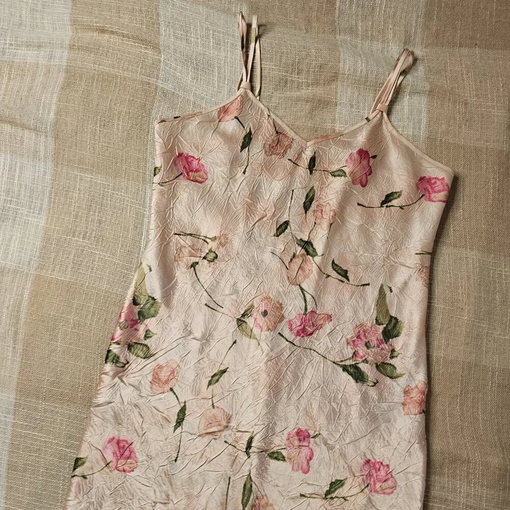 Vintage Cottagecore Western Coquette Coastal Floral Patterned Maxi Slip Dress - Picture 4 of 11
